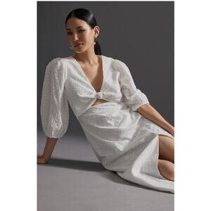 Hutch Eyelet Cutout Maxi Dress Size 2 White Cottage Core EUC